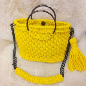 KADIN PENYE İP ÇANTA SARI