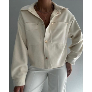 KREM DÜĞMELİ CEKET