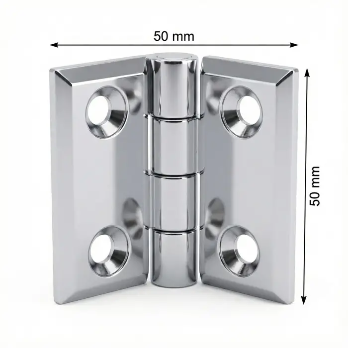 Krom Yaprak Menteşe (Delikli Pano Menteşesi) 50x50mm