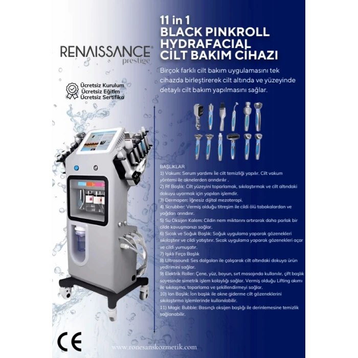 11 in 1 BLACK PINKROLL HYDRAFACIAL CİLT BAKIM CİHAZI
