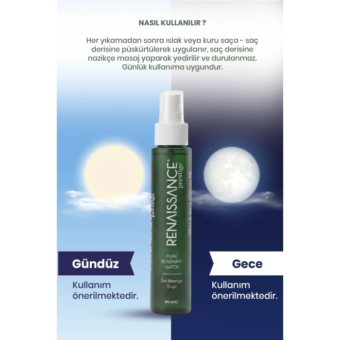 Renaissance Prestige Saf Biberiye Suyu Saç Toniği 100 ml x 2 Adet