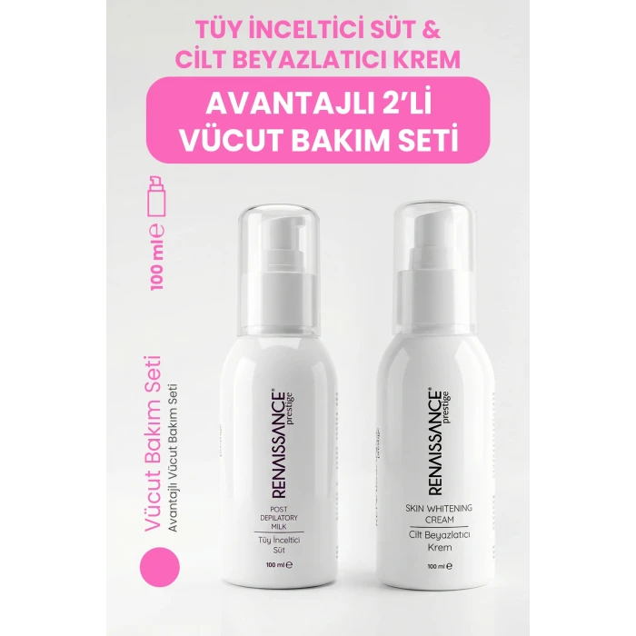 Renaissance Prestige Tüy İnceltici Süt & Cilt Beyazlatıcı Krem 2’li Set (2 x 100 ml)