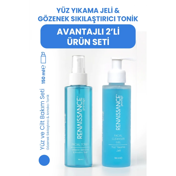 Renaissance Prestige Yüz Yıkama Jeli & Gözenek Sıkılaştırıcı Tonik 2li Set (2 x 150 ml)