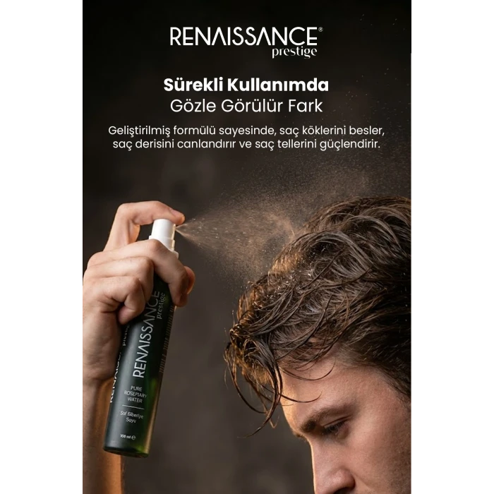 Renaissance Prestige Saf Biberiye Suyu & Biberiye Saç Yağı 4lü Set (100 ml + 50 ml)