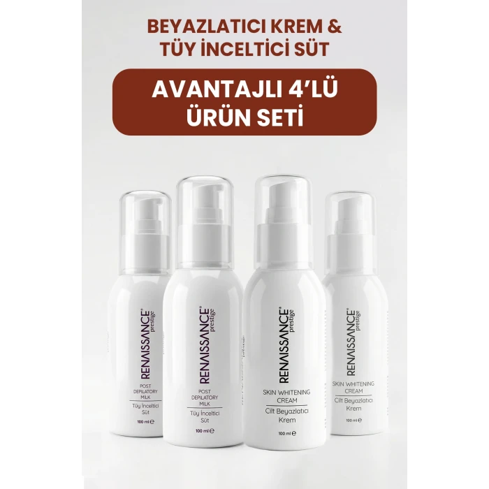 Beyazlatıcı Kremler & Tüy İnceltilici Süt 4lü Seti