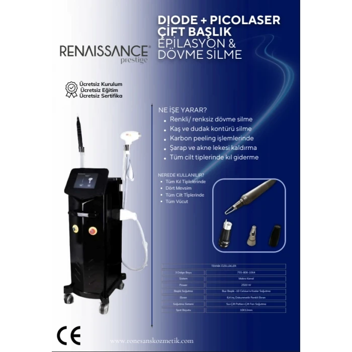 DIODE + PICOLASER ÇİFT BAŞLIK EPİLASYON & DÖVME SİLME