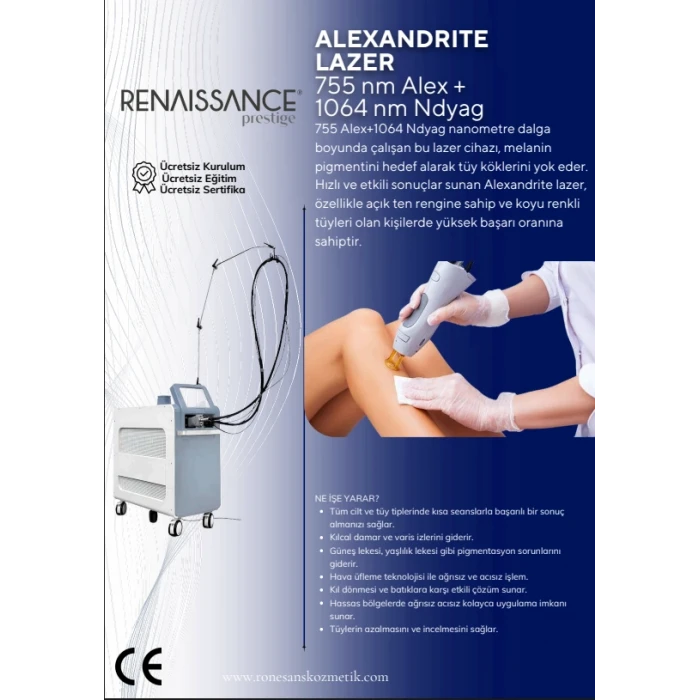 ALEXANDRITE LAZER 755 nm Alex + 1064 nm Ndyag