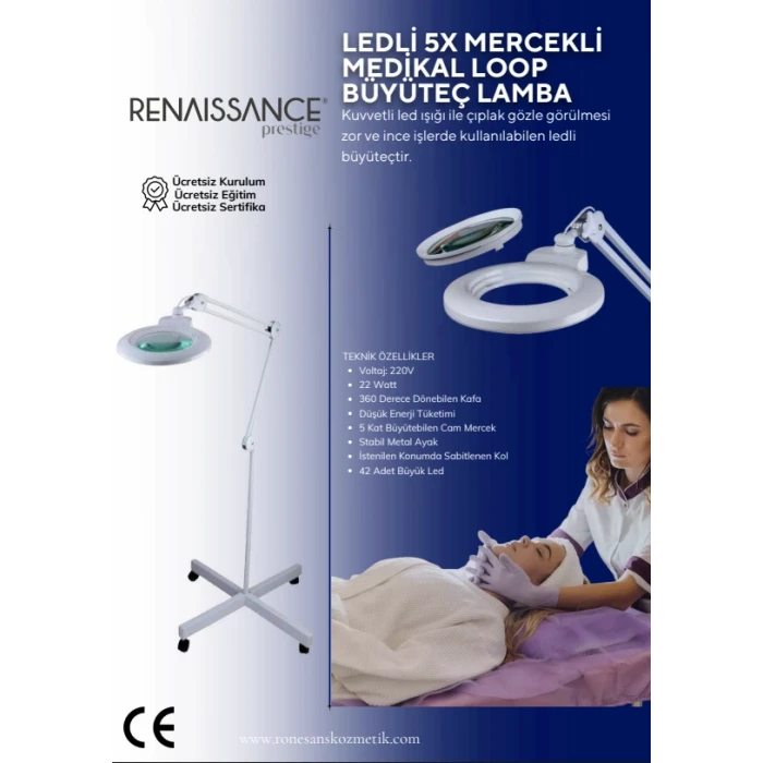 LEDLİ 5X MERCEKLİ MEDİKAL LOOP BÜYÜTEÇ LAMBA