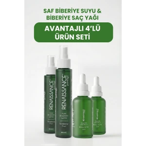 Renaissance Prestige Saf Biberiye Suyu & Biberiye Saç Yağı 4lü Set (100 ml + 50 ml)