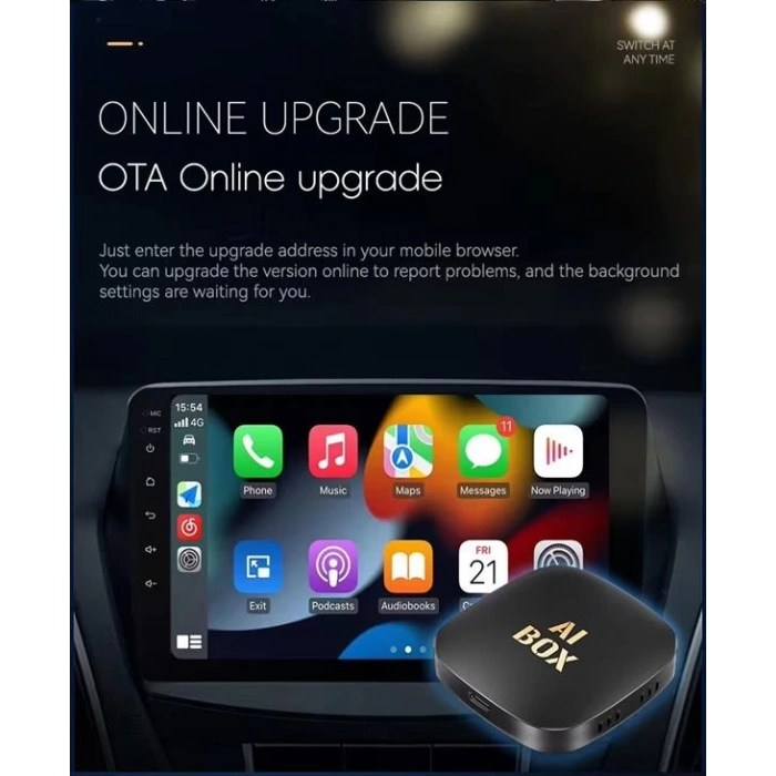 TechTakip Carplay Ai Box 2gb + 32GB Android Oto Kablosuz Ai Kutusu - Youtube, Netflix, Play Store