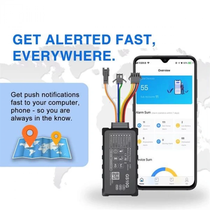 Turkotek GS10G 4g Teknolojisi Araç Motosiklet Gps Takip Cihazı + 1 Yıl M2M Hat ve Yakıt Kesme Rolesi