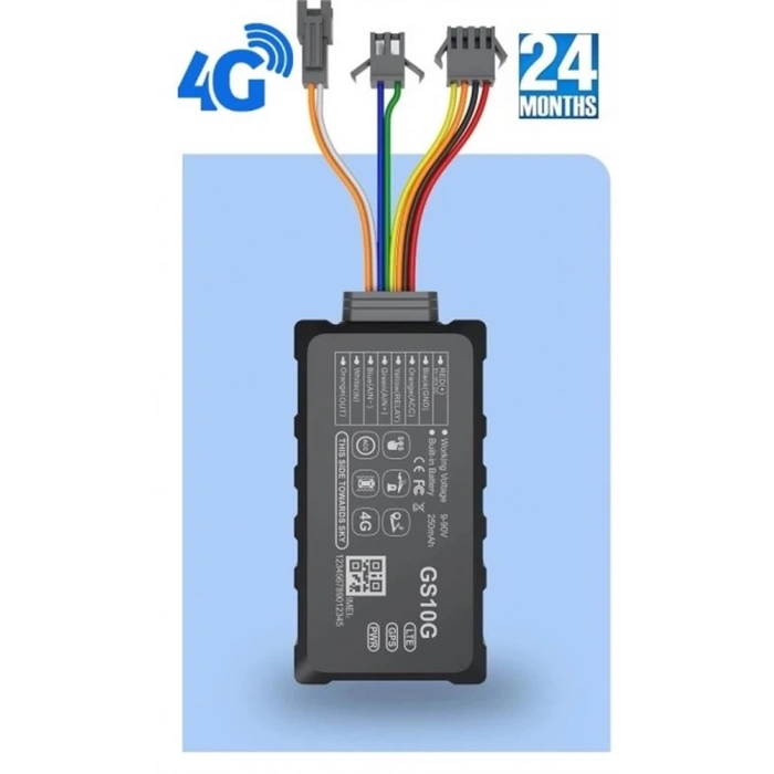 Turkotek GS10G 4g Teknolojisi Araç Motosiklet Gps Takip Cihazı + 1 Yıl M2M Hat ve Yakıt Kesme Rolesi