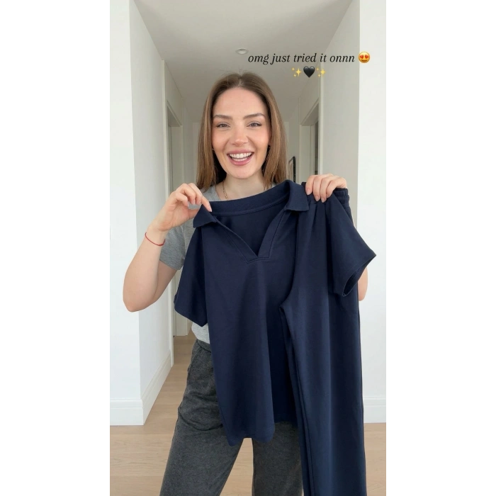 POLO Yakalı takım lacivert