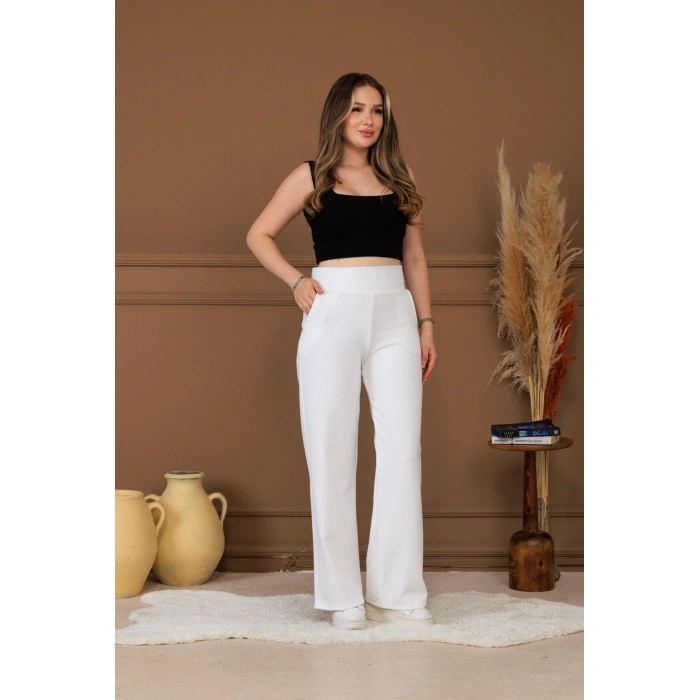 BEYAZ KORSAJ KEMER PANTOLON