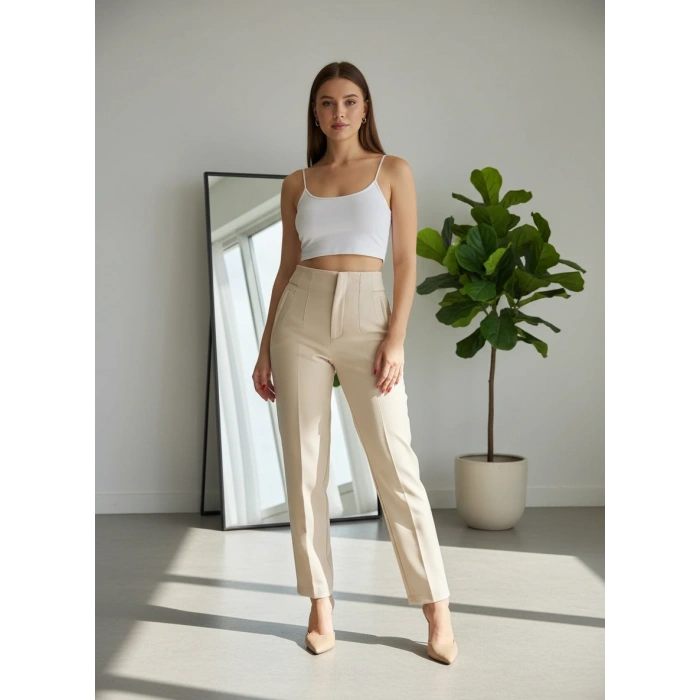 Fleto pantolon krem balon