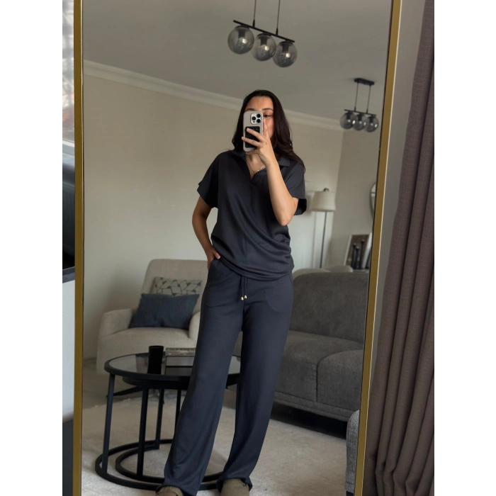 FÜME OYS MODAL KUMAŞ POLO YAKA