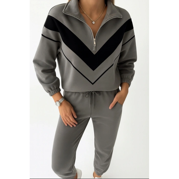 Gri Oys garnili takım v