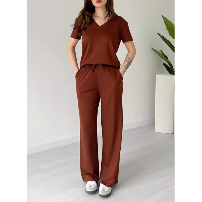 KAHVE OYS MODAL KUMAŞ V YAKA