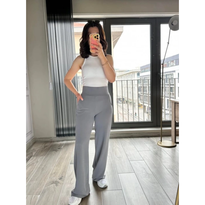 Korsaj Kemer GRİ LİKRALI PANTOLON