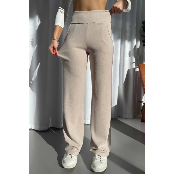 Korsaj Kemer Krem PANTOLON