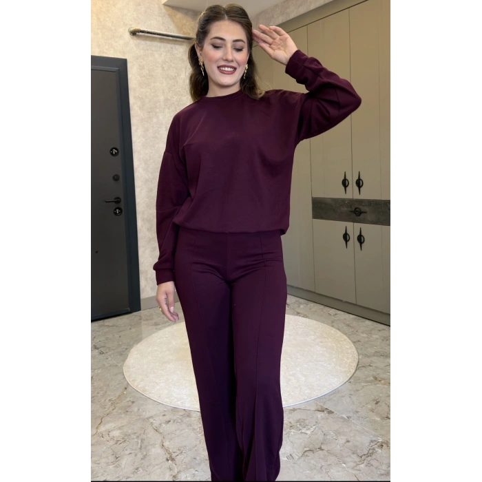 OYS MODAL KUMAŞ BORDO DÜZ TAKIM