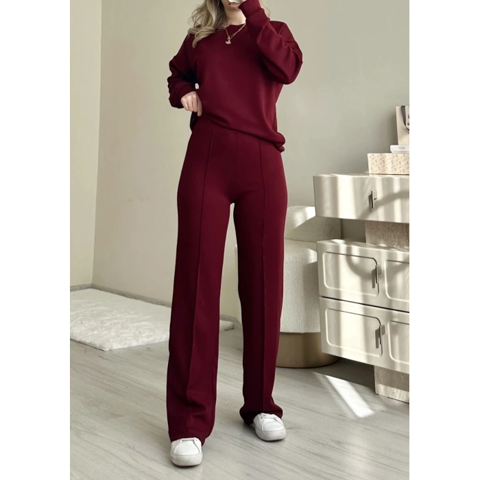 OYS MODAL KUMAŞ BORDO DÜZ TAKIM