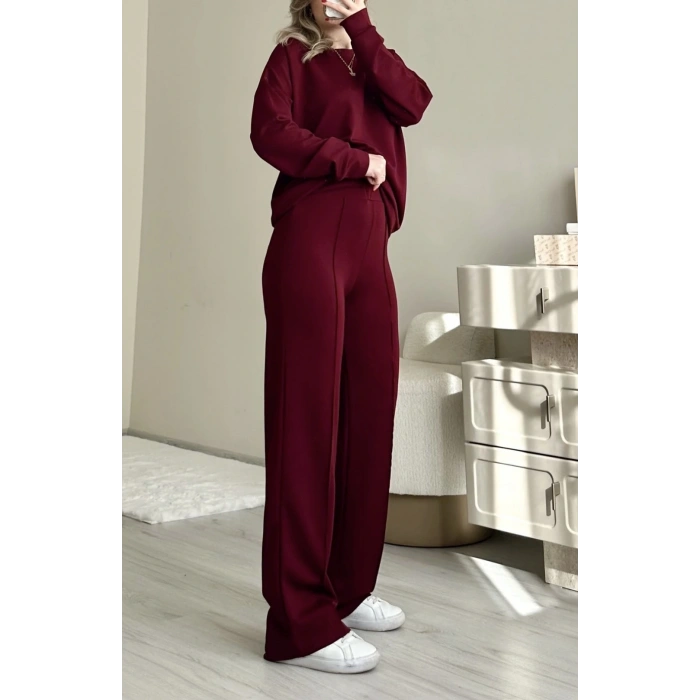 OYS MODAL KUMAŞ BORDO DÜZ TAKIM