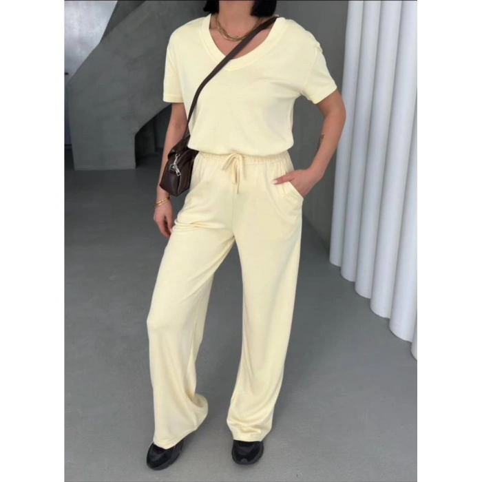 Sarı OYS MODAL KUMAŞ V YAKA