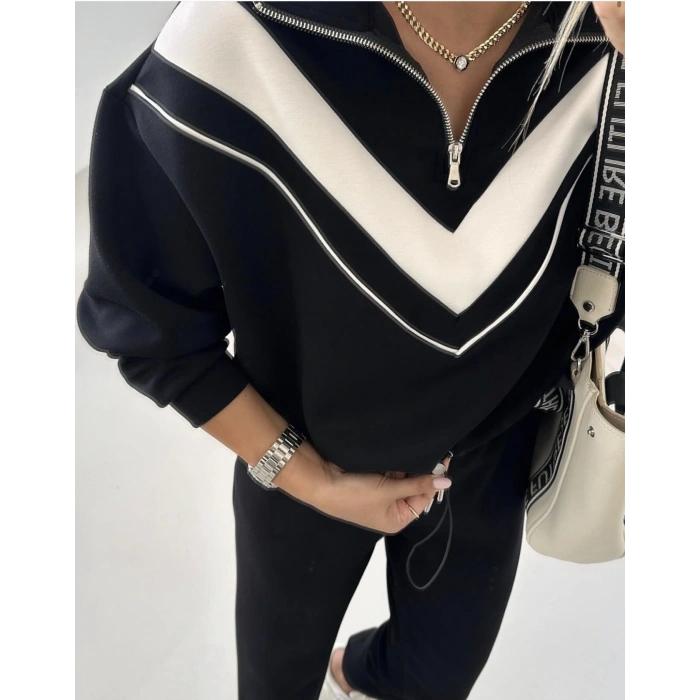 Siyah Oys garnili takım v