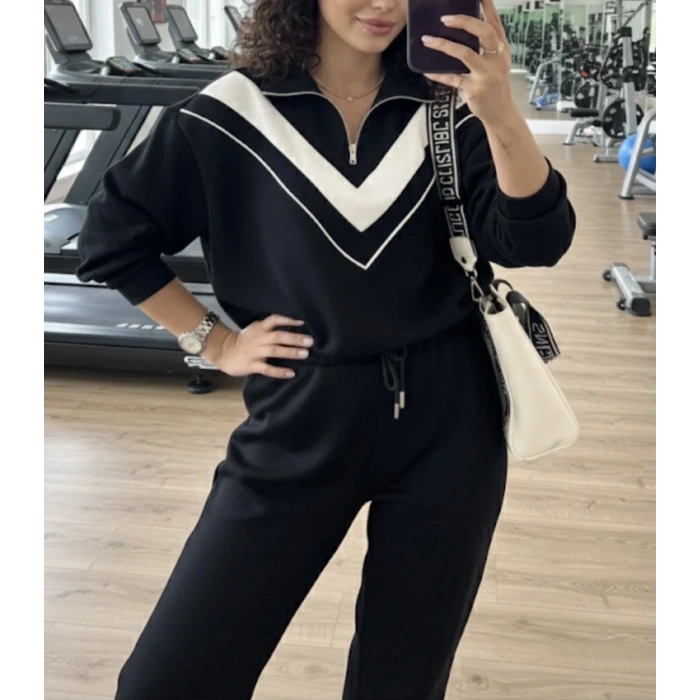 Siyah Oys garnili takım v