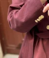 Kuşağı Cep Detaylı Blazer Ceket - Bordo