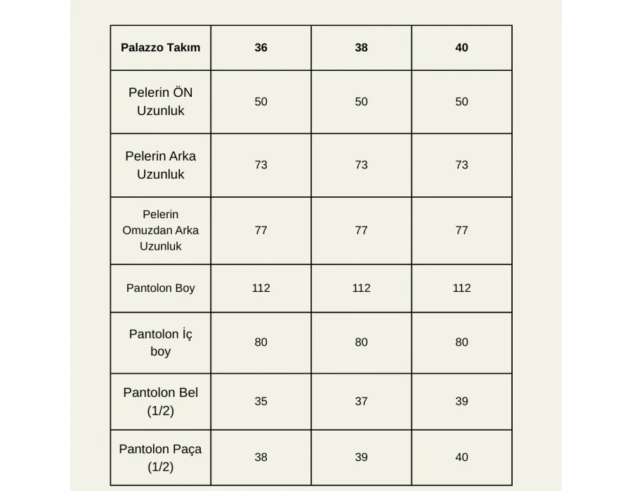 Palazzo Pantolonlu Pelerin Takım - Ekru