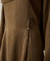 Omzu Şal Detaylı Cupro Elbise Haki