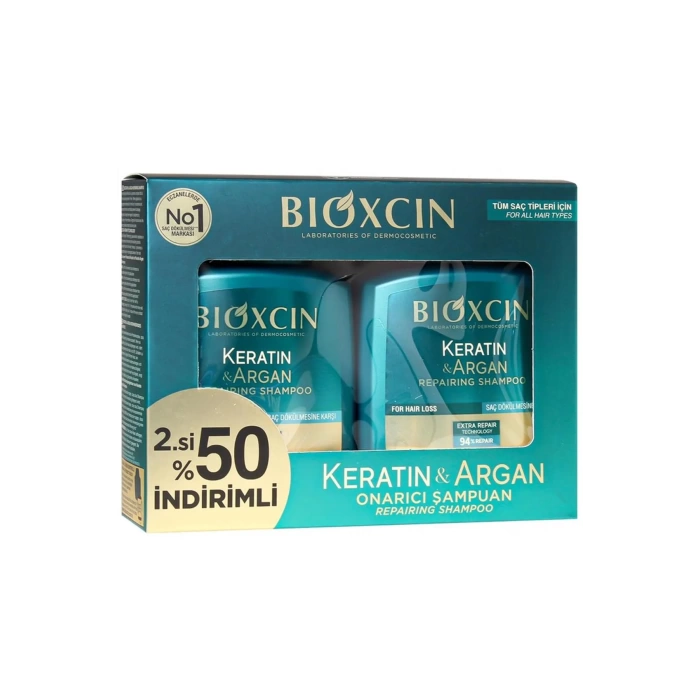 Bioxcin Keratin Ve Argan Onarıcı Şampuan 300 Ml 2 Li Avantaj Paket