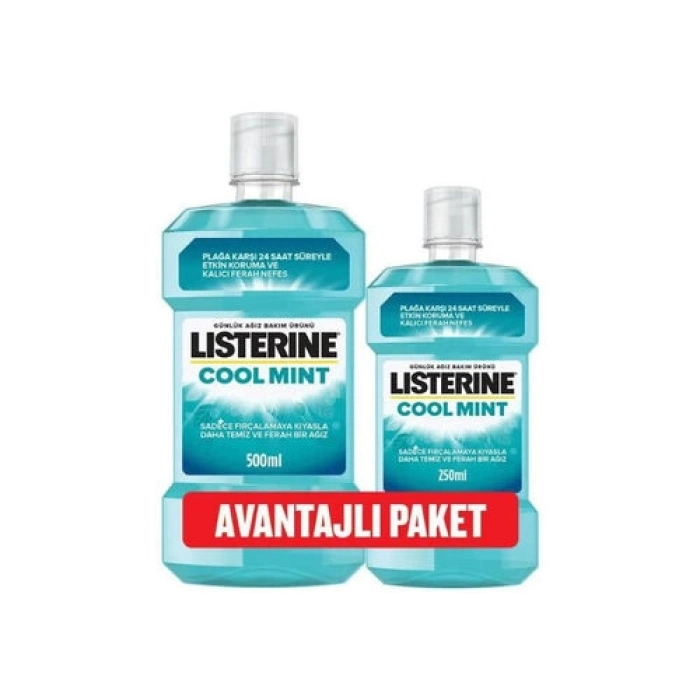 Listerine Cool Mint Nane Aromalı 500 ml + 250 ml - Avantajlı Paket