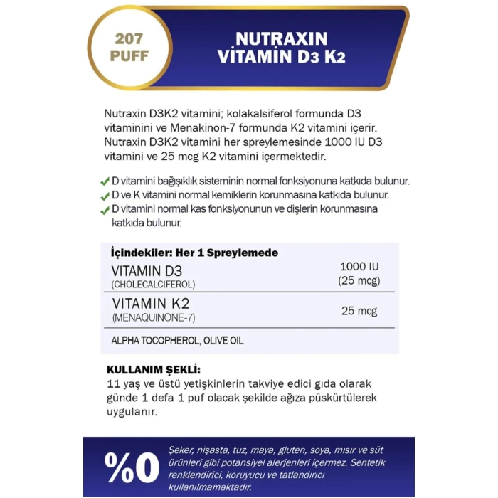 Nutraxin Vitamin D3K2 Sprey 30 ml