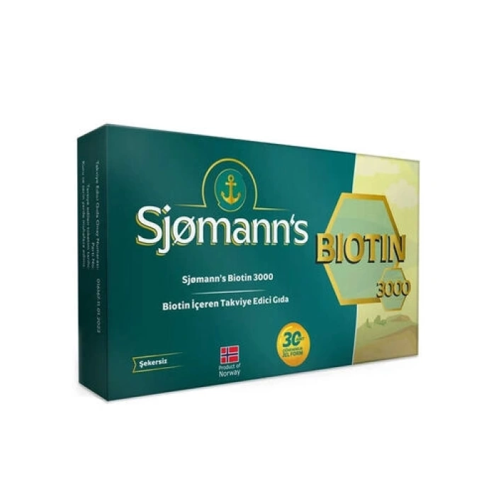 Sjomann’s Biotin 3000 İçeren Takviye Edici Gıda 30 Adet Çiğnenebilir Jel Form