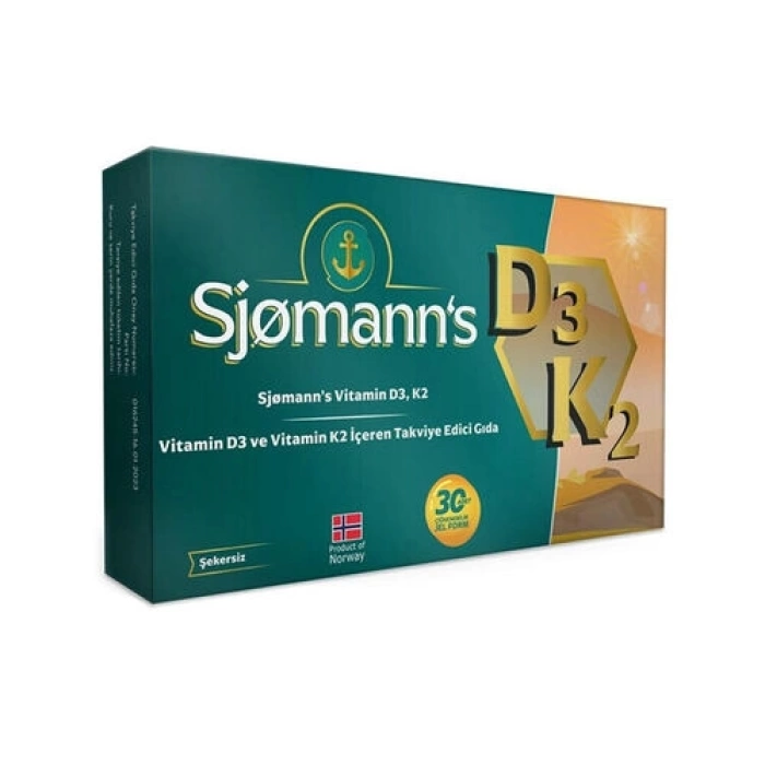 Sjomann’s Sjomann’s Vitamin D3 ve K2 İçeren Takviye Edici Gıda 30 Adet Çiğnenebilir Jel Form30 Adet Çiğnenebilir Jel Form