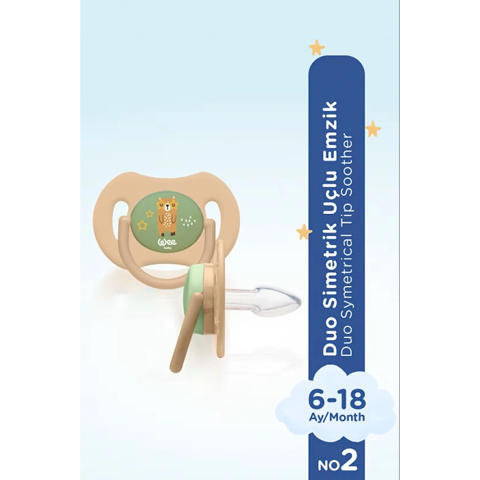 Wee Baby Duo Simetrik Uçlu Emzik 6-18 Ay No:2