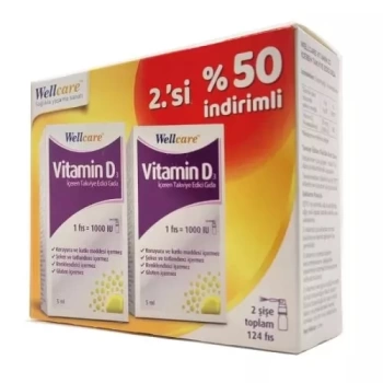 Wellcare Vitamin D3 İçeren Takviye Edici Gıda 2 Şişe