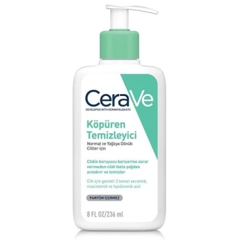 CeraVe Normal Ve Yağlı Ciltler İçin Köpüren Temizleyici 236 ml