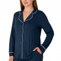 26611-limissi kadın düğmeli pijama takımı