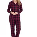 9209-kadın ekose pijama takım