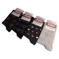 Peace Heart Patterned Lycra Womens Sock Pair