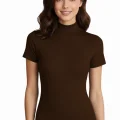 Clear 2054 Lycra Fisherman Collar Half Sleeve Snap Bodysuit