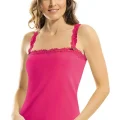 Clear Womens Rose Lace Tank Top Elestan 2183