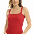 Clear Womens Rose Lace Tank Top Elestan 2183