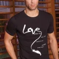 Berrak Erkek Love Baskılı T Shirt 1037