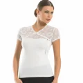 Berrak Womens Flocked Crepe Tank Top Elastane 2174