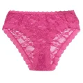 Clear Women Pink Color Lace Trim Bikini Panties 11197